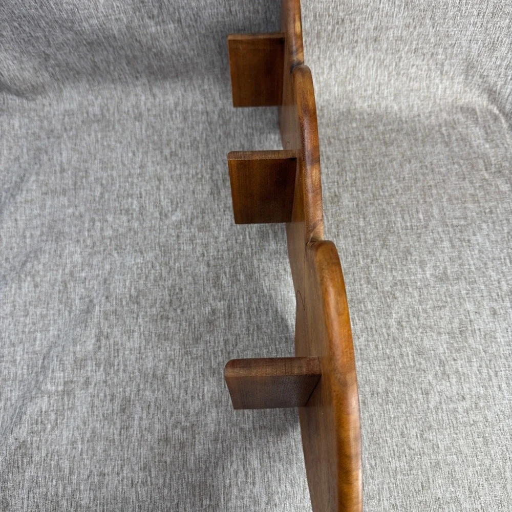 Vintage CottageCore Triple Heart Wood Wall Shelf Stacked 3 Tier Display Trinkets